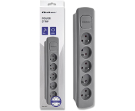 QOLTEC Listwa zasilająca - 5 gniazd, 1.8m, szara 50275 - 1122535 - zdjęcie 2